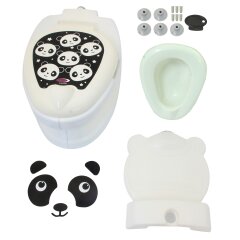 Meine kleine Toilette Panda mit Spülsound und Toilettenpapierhalter