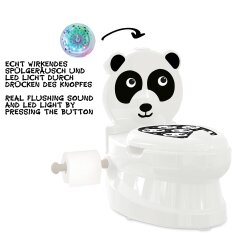 Meine kleine Toilette Panda mit Spülsound und Toilettenpapierhalter