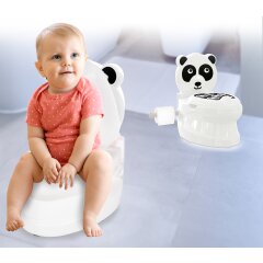 Mes petites toilettes Panda avec son de chasse et support de papier toilette