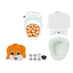 My little toilet dog with flushing sound and toilet paper holder