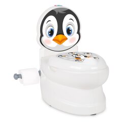 Meine kleine Toilette Pinguin mit Sp&uuml;lsound und Toilettenpapierhalter