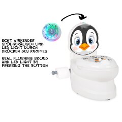 Meine kleine Toilette Pinguin mit Sp&uuml;lsound und Toilettenpapierhalter