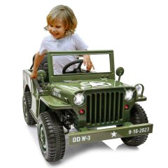 Ride-on Jeep Willys MB Army green 12V
