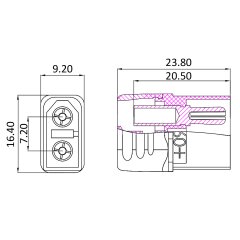 Clavija/Enchufe de alta corriente XT60 Grip dorado con tapa de cierre 1 par