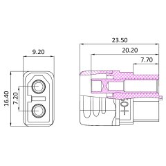 Hochstromstecker/Buchse XT60 vergoldet Grip mit Isolierkappe 1 Paar