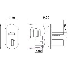 High current plug/socket T-Dean gold plated Grip with Insulating cap 1 pair