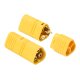 High-current plug/socket MT60 3 pole gold plated Grip with Insulating cap 1 pair