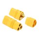 High-current plug/socket MT60 3 pole gold plated Grip with Insulating cap 1 pair