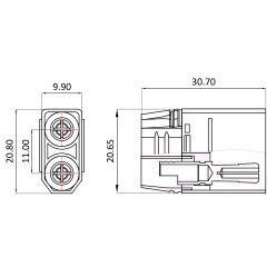 High-current plug/socket XT90 gold plated Grip with Insulating cap 1 pair