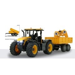 JCB Fastrac Tracteur avec remorque basculante 2,4GHz