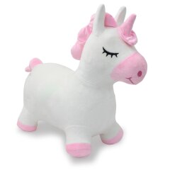 Animal saltar&iacute;n Unicornio con revestimiento de peluche y bomba