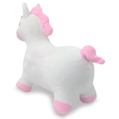 Animale salterino Unicorno con fodera in peluche e pompa