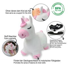 Bouncing animal Unicorn HoppyDoo with plush cover and pump