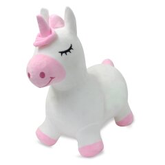 Bouncing animal Unicorn HoppyDoo with plush cover and pump