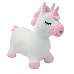 Bouncing animal Unicorn HoppyDoo with plush cover and pump