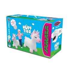 H&uuml;pftier Einhorn mit Pl&uuml;schbezug und Pumpe