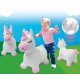 Animal rebondissant Licorne HoppyDoo avec housse en peluche et pompe