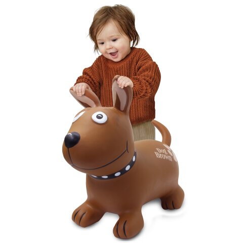 Animal rebondissante Dog Brown avec pompe