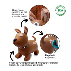 Animal rebondissante Dog Brown avec pompe