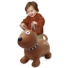 Animal rebondissante Dog Brown HoppyDoo avec pompe
