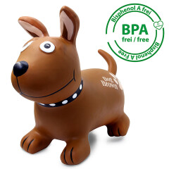 Animal rebondissante Dog Brown HoppyDoo avec pompe