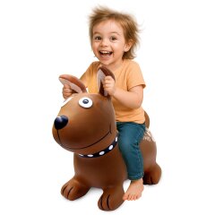 Animale salterino Dog Brown HoppyDoo con pompa