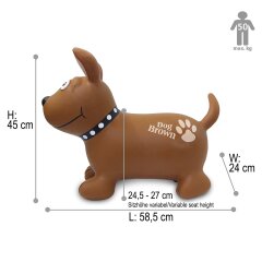 Animale salterino Dog Brown HoppyDoo con pompa