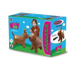Animale salterino Dog Brown HoppyDoo con pompa