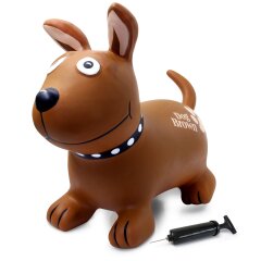 Animale salterino Dog Brown HoppyDoo con pompa