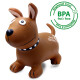 Animal rebondissante Dog Brown HoppyDoo avec pompe