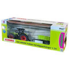 Claas Arion 660 con remolque basculante 1:24 2,4GHz