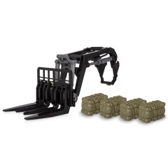 Front loader with fork 1:24S incl. 4 Hay bales