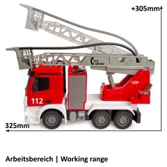 Feuerwehr Drehleiter Mercedes -Benz Antos 1:26 2,4GHz mit Spritzfunktion