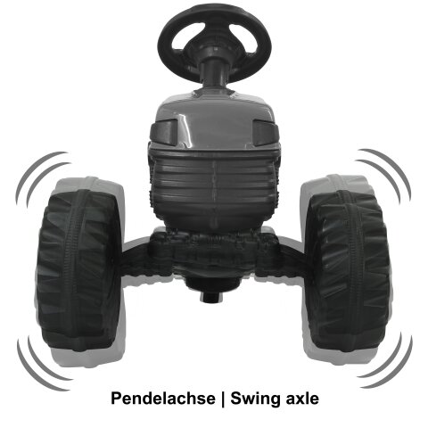 Trettraktor mit Hnger Strong Bull grn