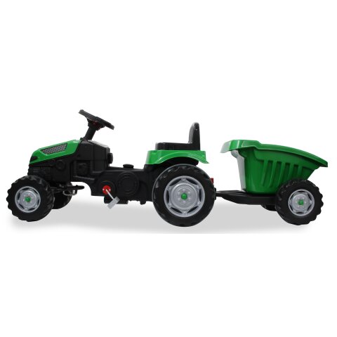 Trettraktor mit Hnger Strong Bull grn