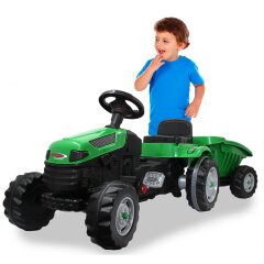 Pedal tractor with trailer Strong Bull green