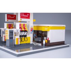 CaDA Set C66026W Shell Station-service avec boutique et lavage de voitures Bricks