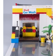 CaDA Set C66026W Shell Station-service avec boutique et lavage de voitures Bricks