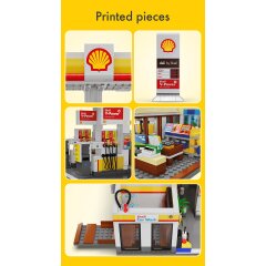 CaDA Set C66026W Shell Station-service avec boutique et lavage de voitures Bricks