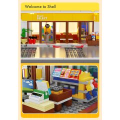 CaDA Set C66026W Shell Station-service avec boutique et lavage de voitures Bricks