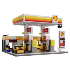 CaDA Set C66026W Shell Station-service avec boutique et lavage de voitures Bricks