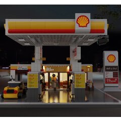 CaDA Set C66026W Shell Station-service avec boutique et lavage de voitures Bricks