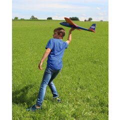 Pilo XL Foam Hand Launch glider EPP wing orange fuselage blue