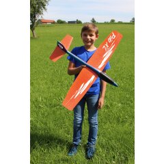 Pilo XL Foam Hand Launch glider EPP wing orange fuselage blue