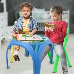 Table des enfants plaisir de chiffre XL bleu