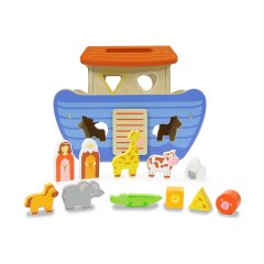 Wooden Toys Kidiwood Shape sorter Noahs ark 13 parts