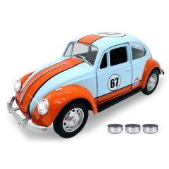Volkwagen Classical Beetle 1967 Diecast 1:28 azul claro incl. Pilas de botón
