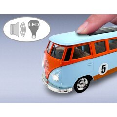 Volkwagen T1 Diecast 1:30 azul claro incl. Pilas de botón
