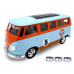 Volkwagen T1 Diecast 1:30 azul claro incl. Pilas de botón