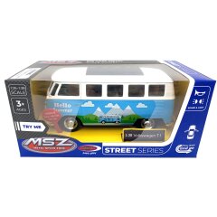 Volkswagen T1 Diecast 1:30 azul incl. Pilas de botón